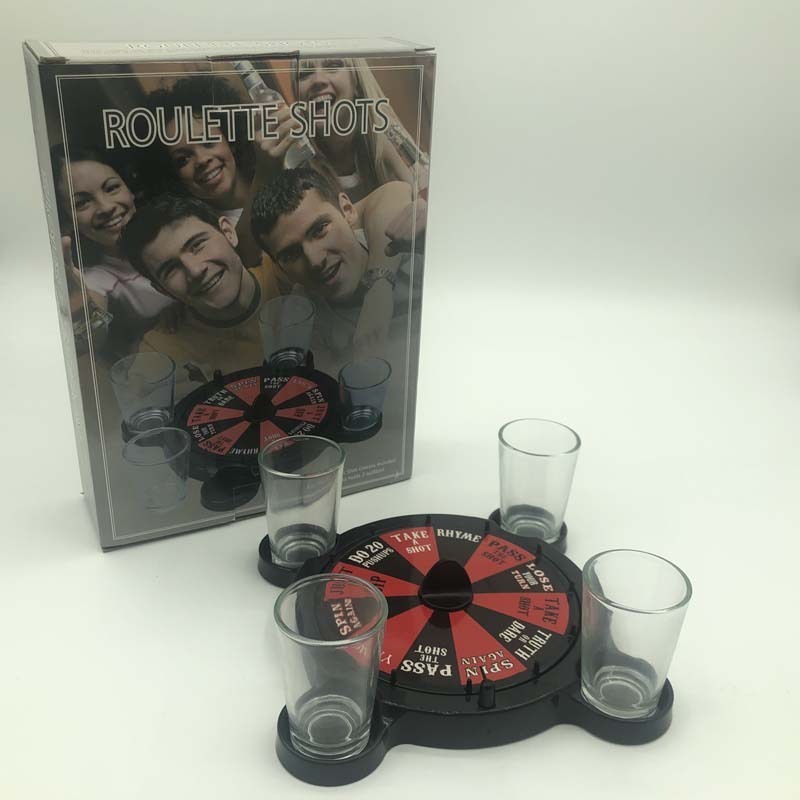 Roulette Shots Drinking Games Set Party Glass Shots Buzzed Game Casino Night Party 4 Players for Adults