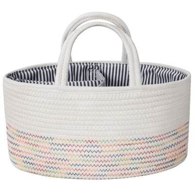 QJMAX Portable Cotton Rope Diaper Basket Large Nursery Storage Bin Custom Baby Caddy Diaper Organizer For Car Organizer