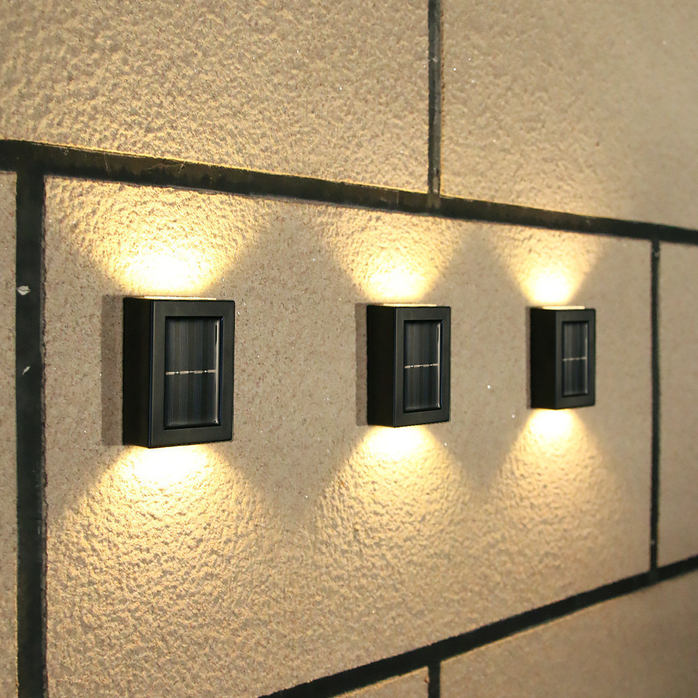 Solar outdoor garden wall waterproof lights, upper and lower lighting, outdoor courtyard wall lights