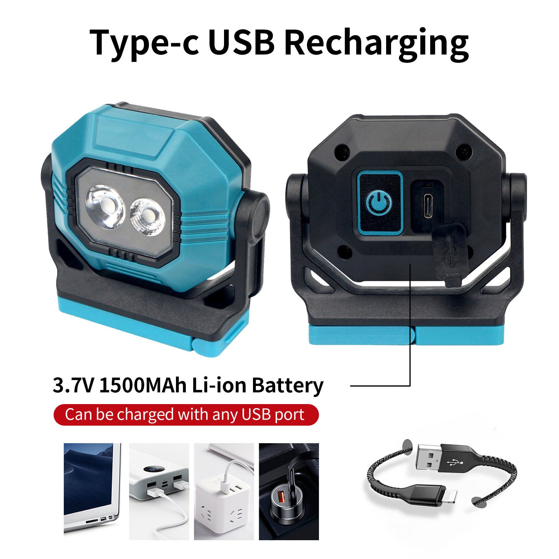 Multifunction Portable Hanging USB Led Rechargeable Emergency Work Light Cordless Magnetic Working Light Led Light For Work Shop