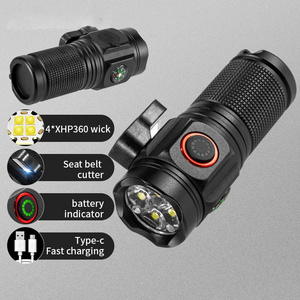 Strong light long-distance magnetic suction flashlight COB side light small flashlight outdoor multifunctional clip cap light