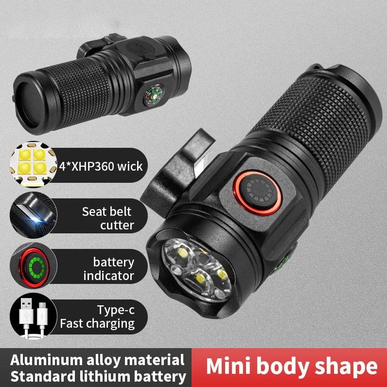 Strong light long-distance magnetic suction flashlight COB side light small flashlight outdoor multifunctional clip cap light