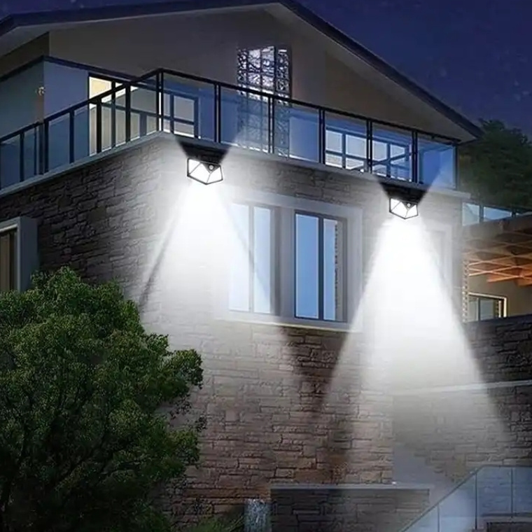 Outdoor 100LED solar light motion sensor IP65 waterproof wall light solar garden street light