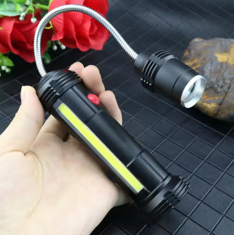 LED Repair Work Lighting USB Charging Zoom Flashlight flexible Hose Inspection Light With Magnet