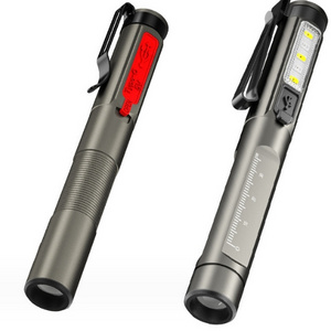 LED pen light with built-in TYPE-C charging clip, compact and portable UV purple light flashlight