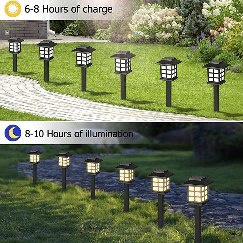 Solar Outdoor LED Lawn Small House Light Mini Solar Palace Light Courtyard Atmosphere Garden Light