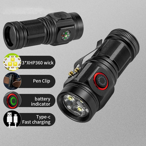 Outdoor Mini Flashlight Portable Pen Clip Lightweight Design Camping Adventure Compass Sports Flashlight