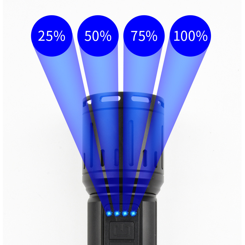 Popular white laser flashlight with COB side lights, multifunctional camping light, strong light detection flashlight