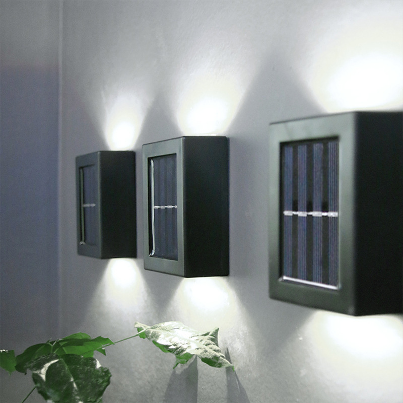 Solar outdoor garden wall waterproof lights, upper and lower lighting, outdoor courtyard wall lights