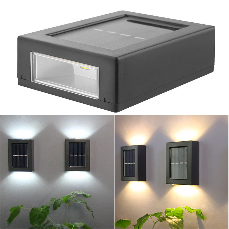 Solar outdoor garden wall waterproof lights, upper and lower lighting, outdoor courtyard wall lights