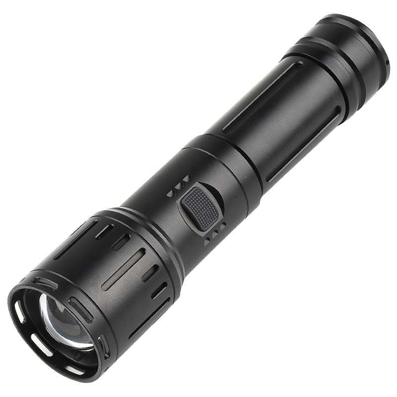 Popular white laser flashlight with COB side lights, multifunctional camping light, strong light detection flashlight