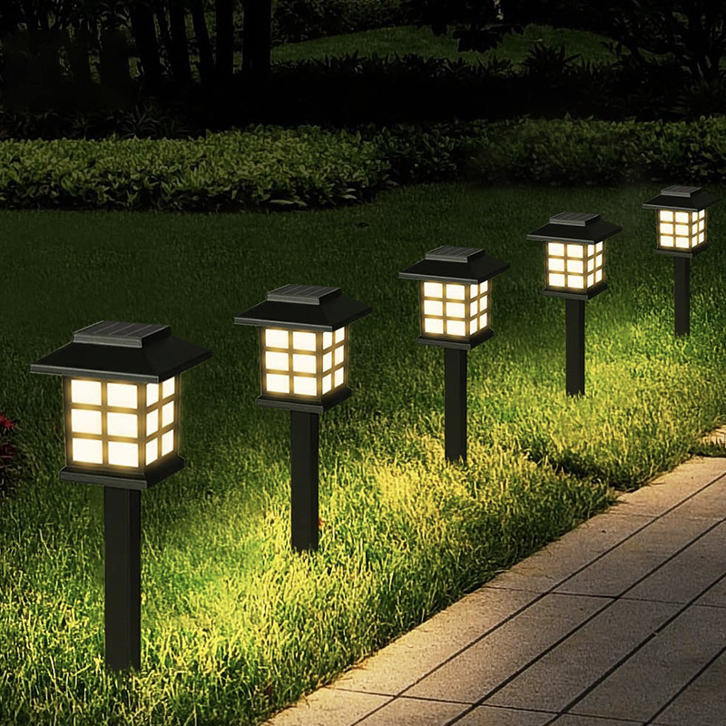 Solar Outdoor LED Lawn Small House Light Mini Solar Palace Light Courtyard Atmosphere Garden Light