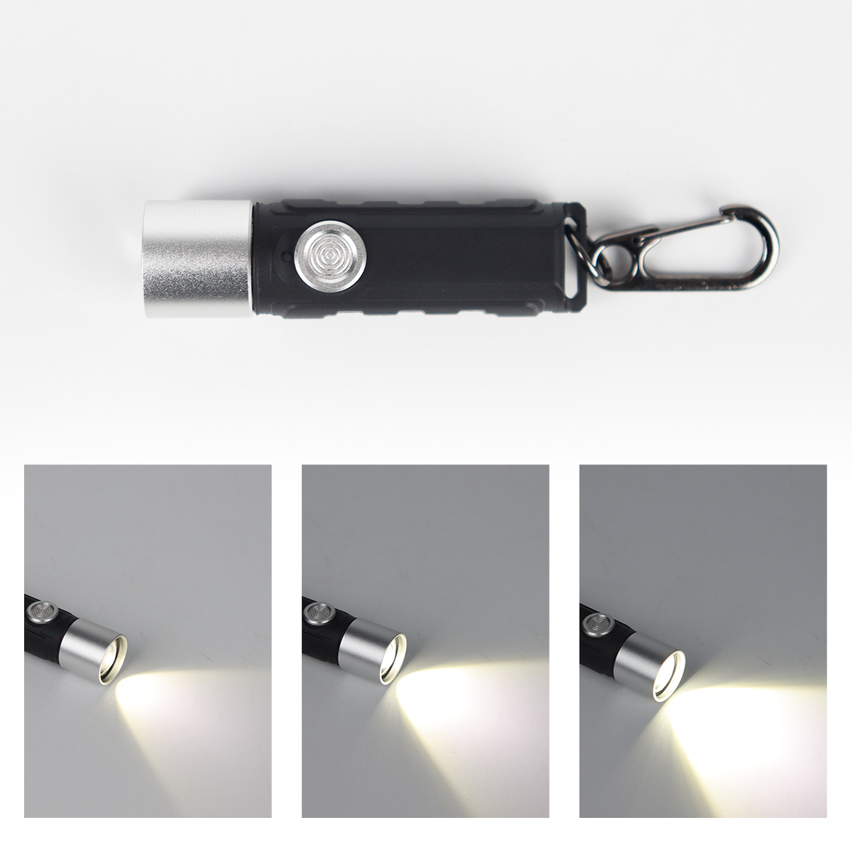 Mini size with keychain zooming flashlight USB LED Rechargeable torch Work Light Small Pocket Flashlights