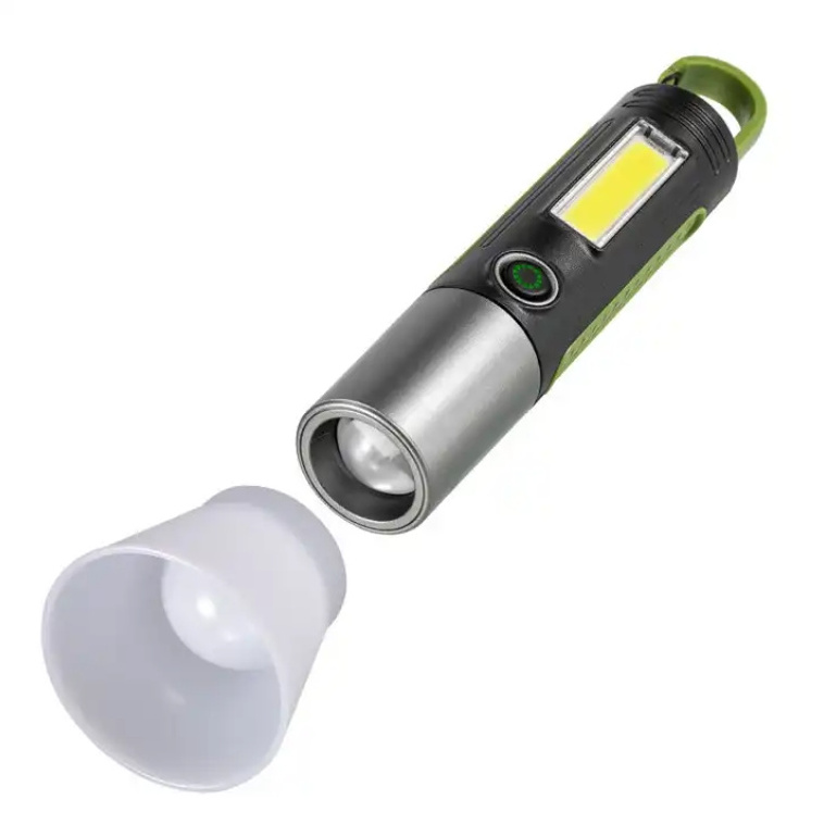 Multifunctional Strong Light Outdoor Flashlight Telescopic Zoom External Charging Camping Flashlight