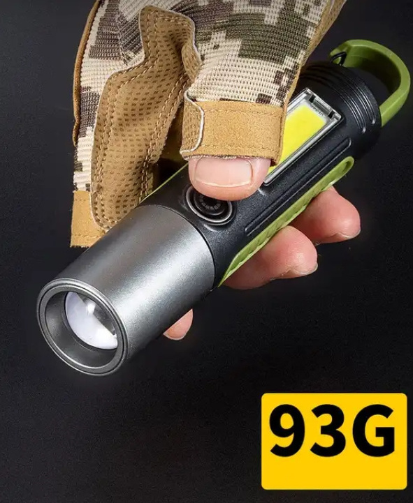 Multifunctional Strong Light Outdoor Flashlight Telescopic Zoom External Charging Camping Flashlight