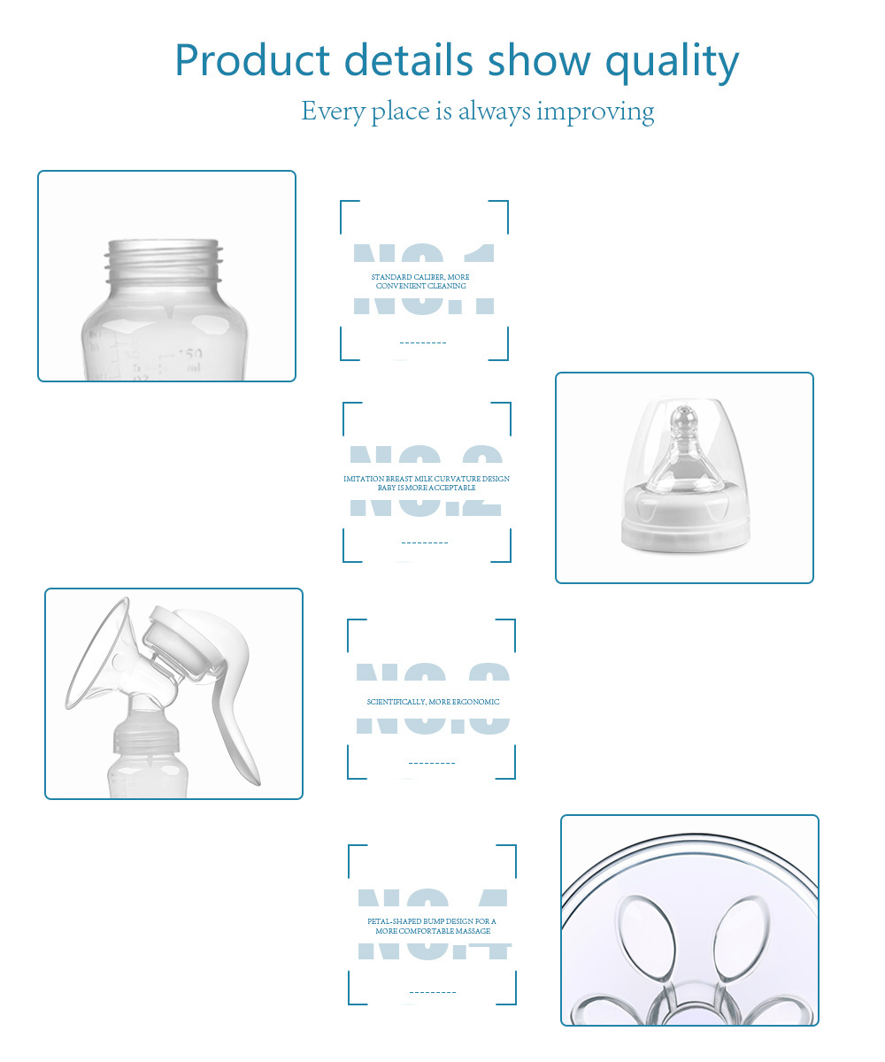 Wholesale and Wireless High Quality Baby Milk Silicone Manual Breast Pump Comfort Single Manual Breast Pump