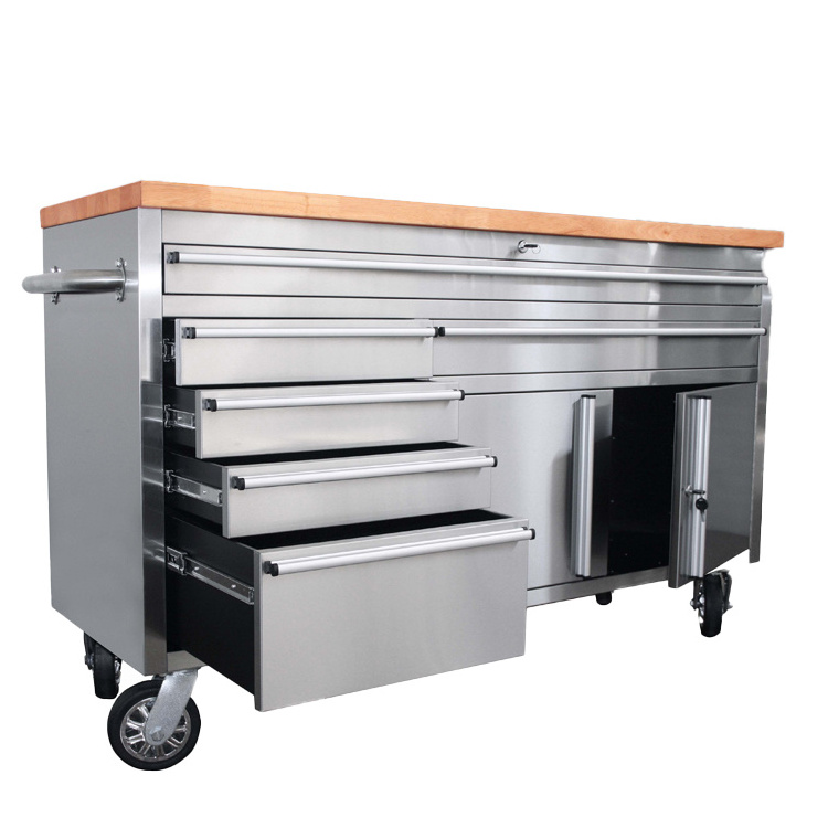 60inch  6 drawers stainless workshop drawer metal rolling tool cabinet tool box