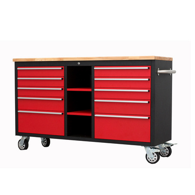 60 Inch Workshop Tool Storage Trolley Cabinet Stainless Steel Rolling Tool Chest