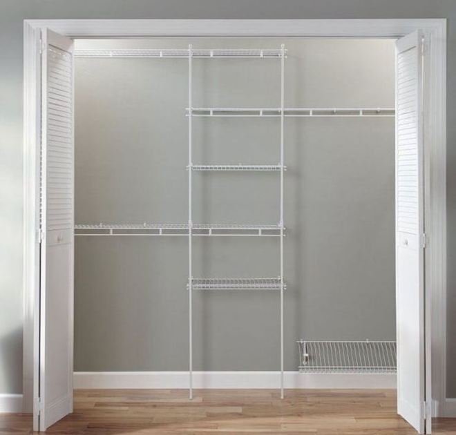 Portable Wall Mount Wardrobe Hanging Shelves Open Closet System Metal Closet Set For Bedroom