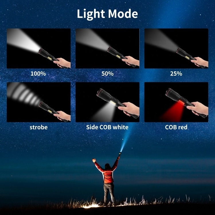 Strong flashlights torches, durable Aluminium high powerful rechargeable led Flashlight