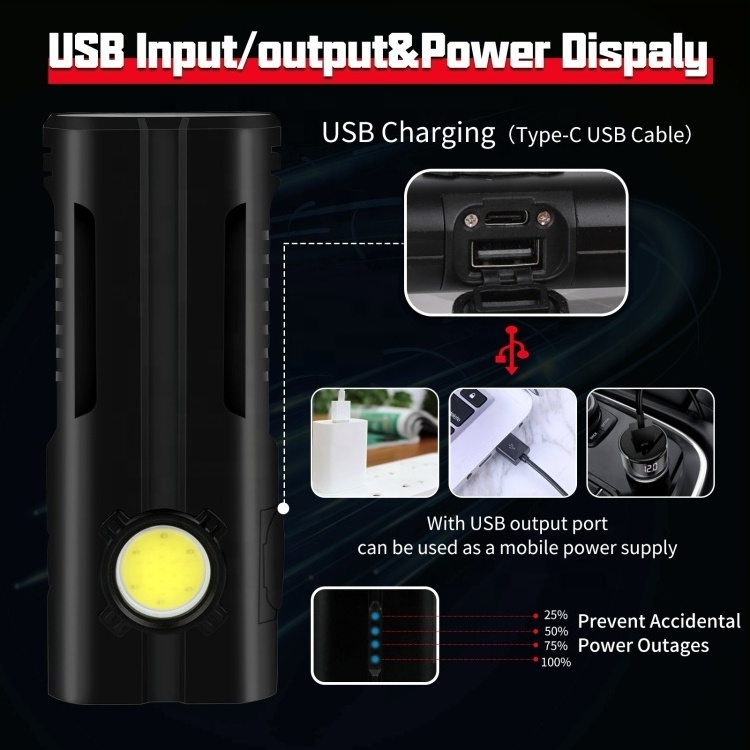 1600 Lumen USB Rechargeable LED Water & Impact Resistant Pocket Flashlight