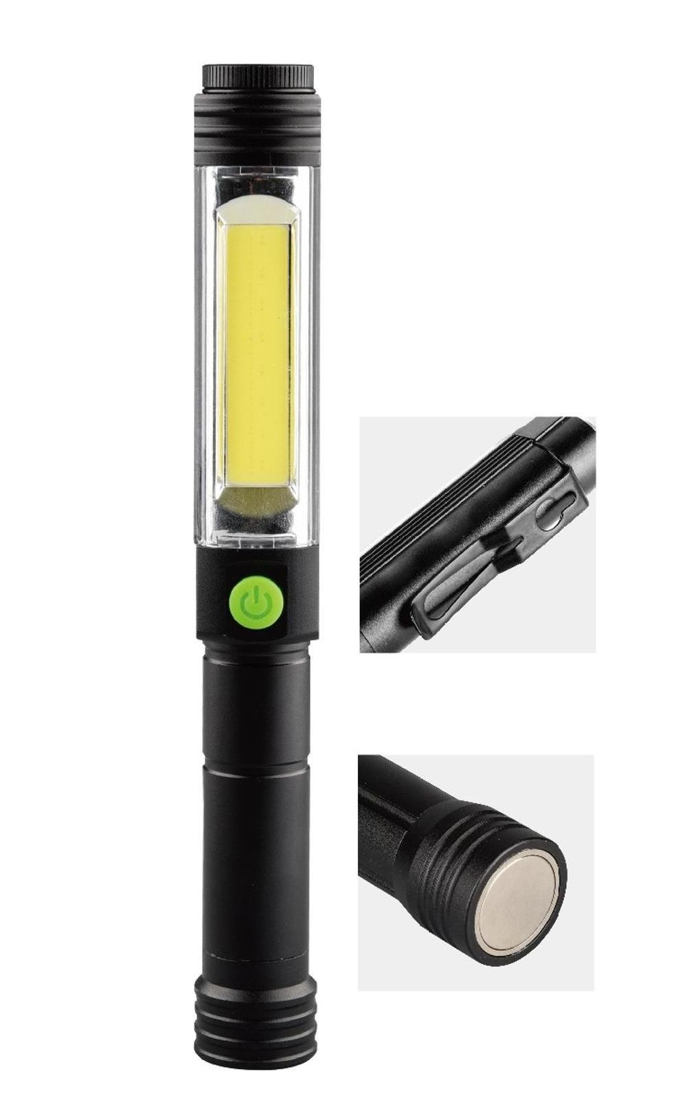 400LM Ultra Bright COB multifunctional working light,Pen Light with Flashlight & Red Flasher, Wide Beam & Pocket Clip