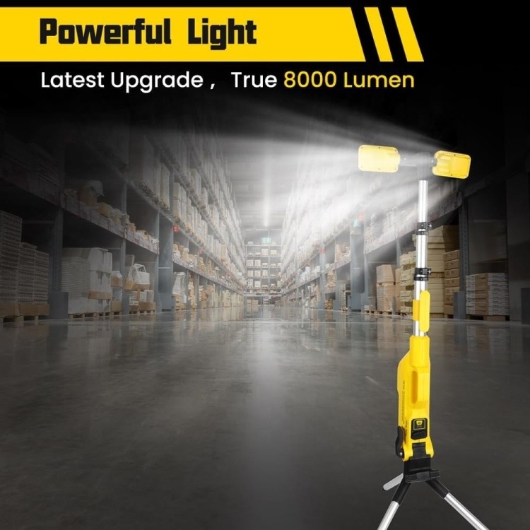 8000 Lumen LED Work Light with Foldable Tripod Stand