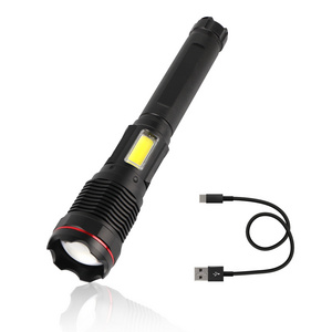 80W COB Sidelight, Super Bright 6000 Lumen Rechargeable LED Flashlight