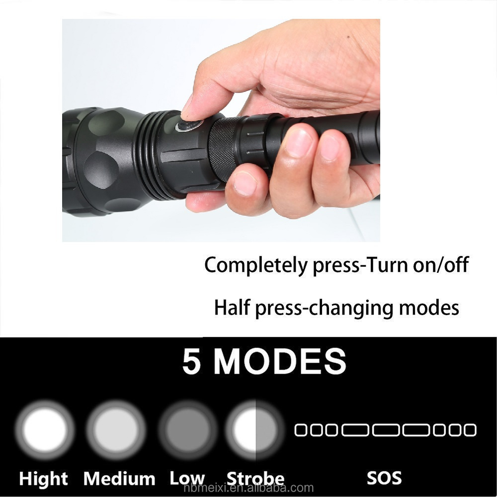 10W 800lm USB Rechargeable Aluminium LED Torch Flashlight, LED Camping light, LED Flashlight With 5V Output