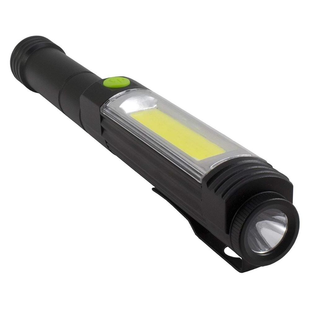 400LM Ultra Bright COB multifunctional working light,Pen Light with Flashlight & Red Flasher, Wide Beam & Pocket Clip