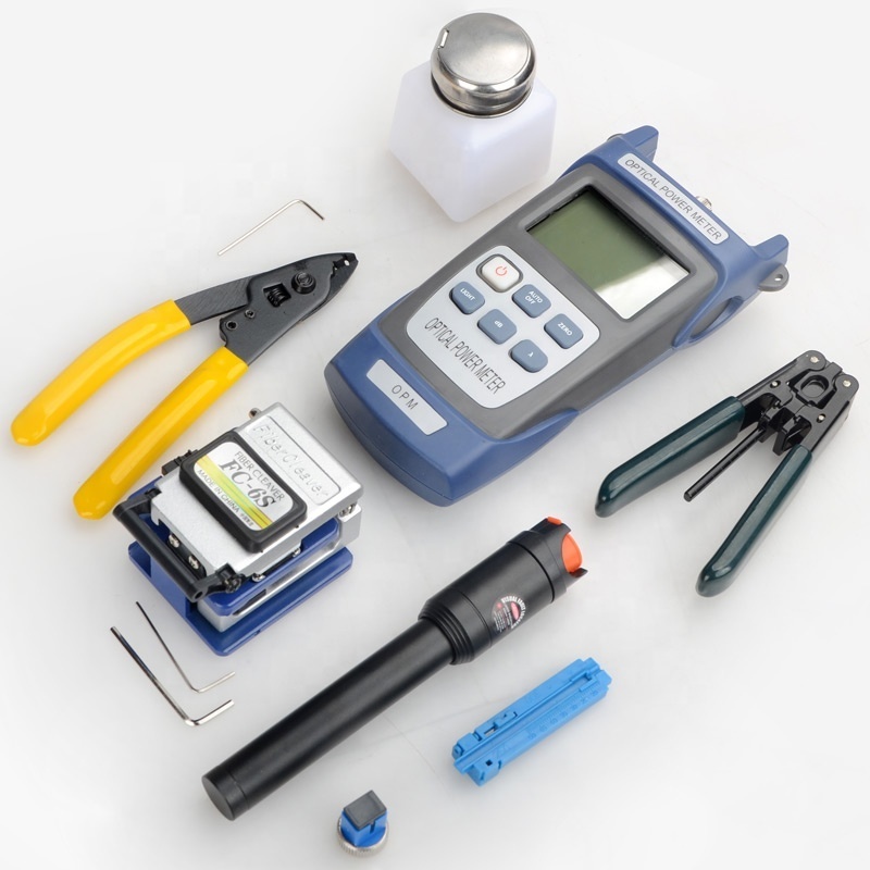 FTTH fiber Cold connection tool power meter visual fault locator fiber cleaver optical splicing machine OPM ftth  tools kits