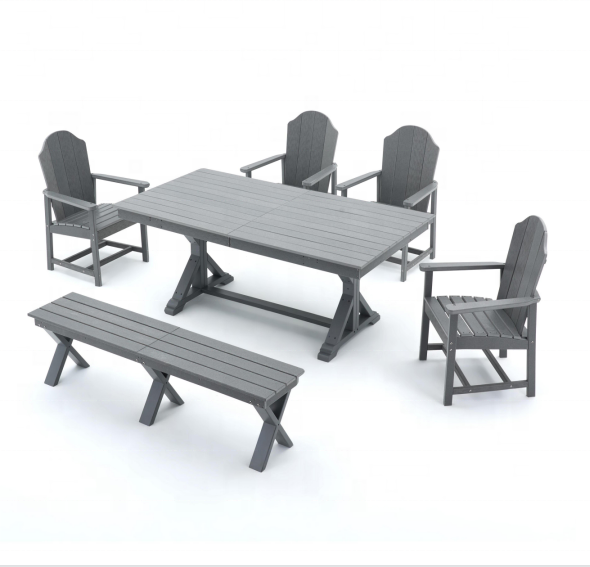 Modern Leisure Plastic Park Bench Outdoor Eco-friendly and Waterproof Garden Chair Durable HDPE Benches