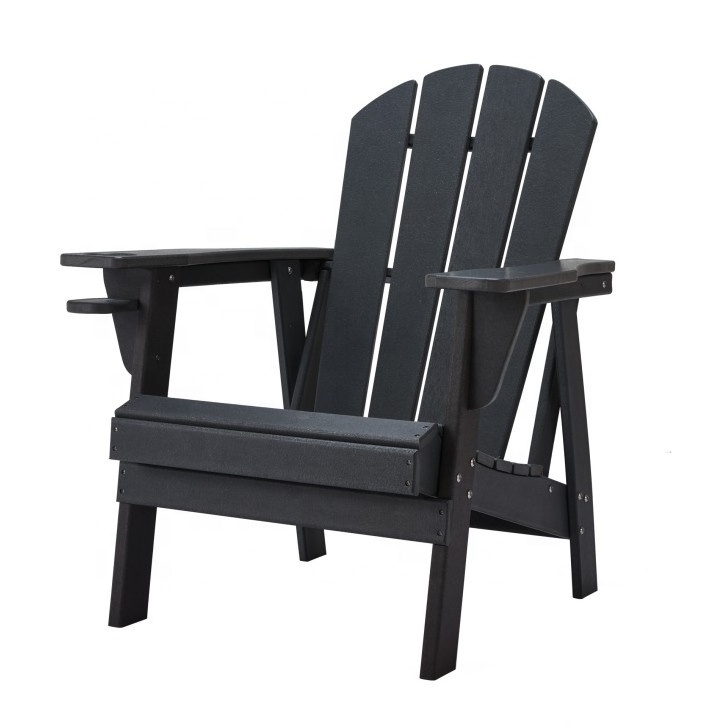 Hot Sale Waterproof Plastic Chair Leisure Garden Chair Long Lifetime Outdoor Black Adirondack Chair