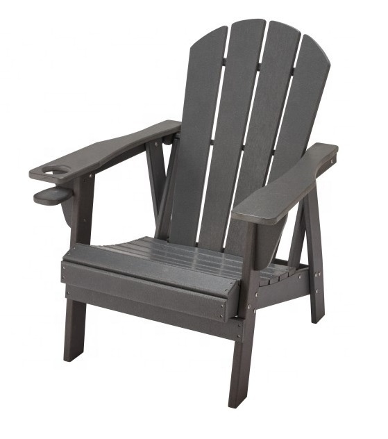 Modern Outdoor Furniture Waterproof and All-weather Garden Chairs HDPE Grey Adirondack Chair