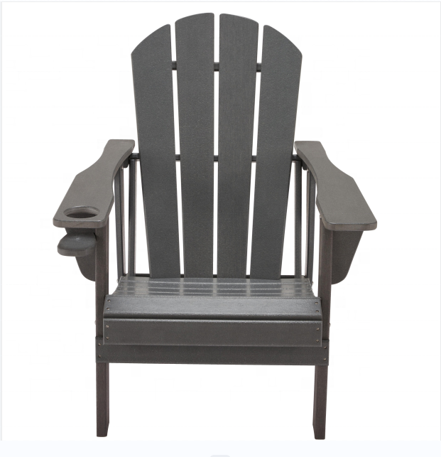 Modern Outdoor Furniture Waterproof and All-weather Garden Chairs HDPE Grey Adirondack Chair