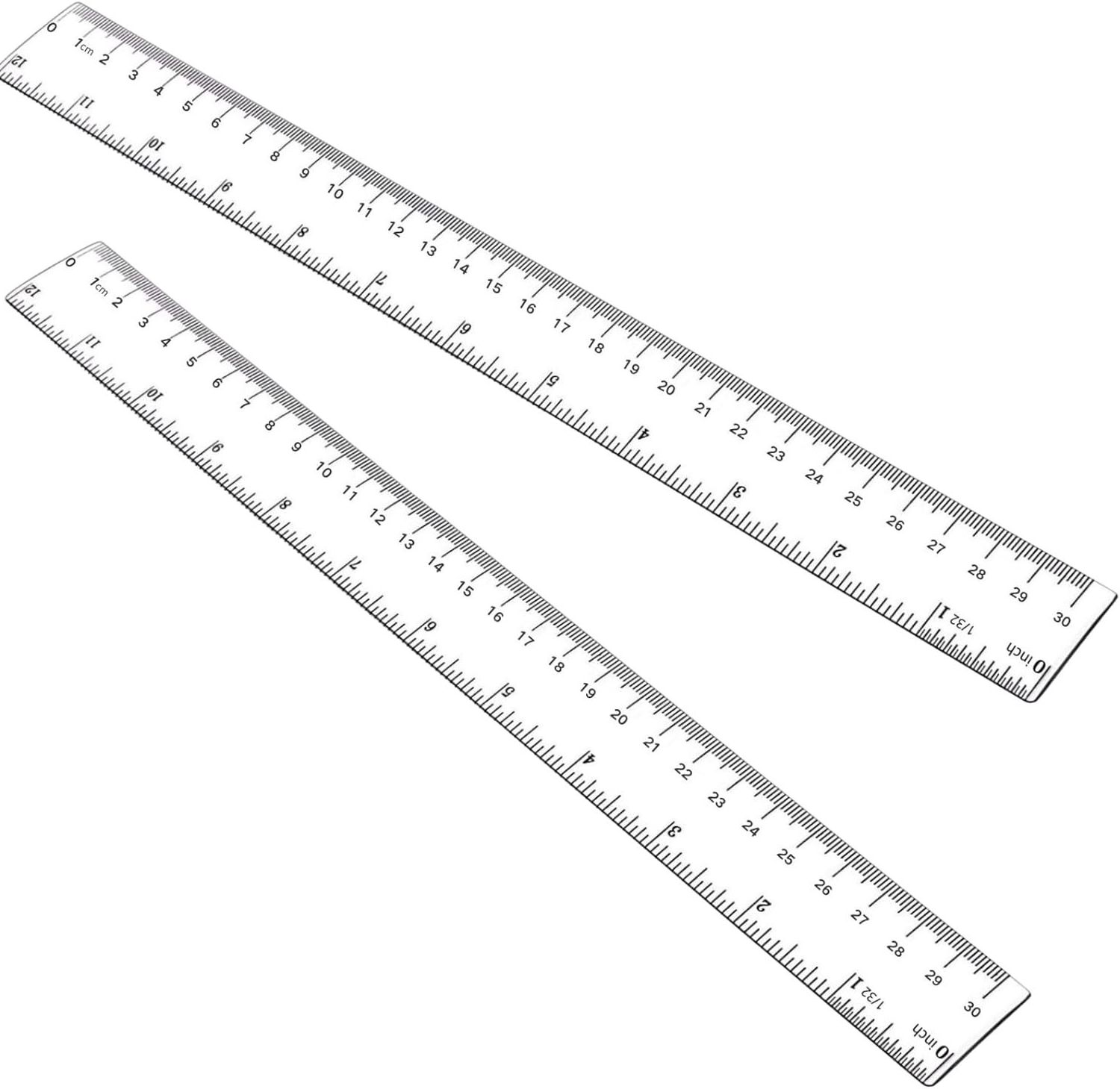 Custom Transparent Clear 30cm Plastic Straight Ruler Actual Size School Student Teaching Scale Ruler