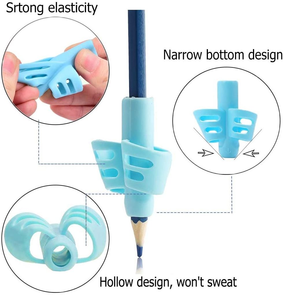 Children's Silicone Pencil Holder with Grip Trainer Pen Grip Aids for Kids Children Comfortable Pen Grip