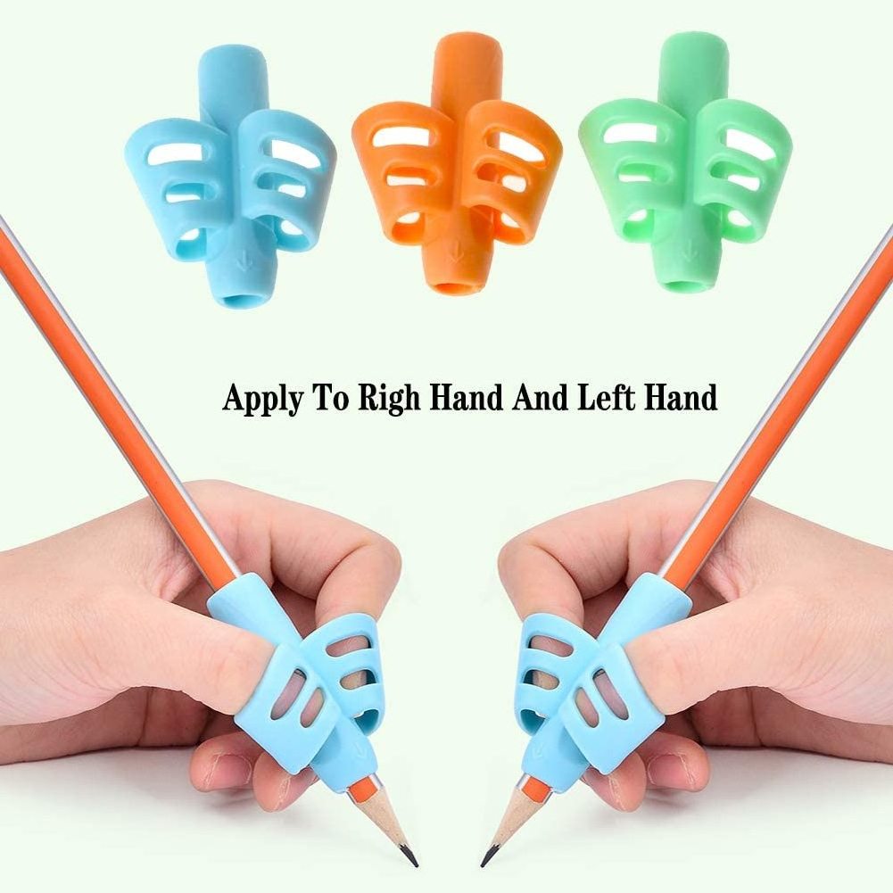 Children's Silicone Pencil Holder with Grip Trainer Pen Grip Aids for Kids Children Comfortable Pen Grip