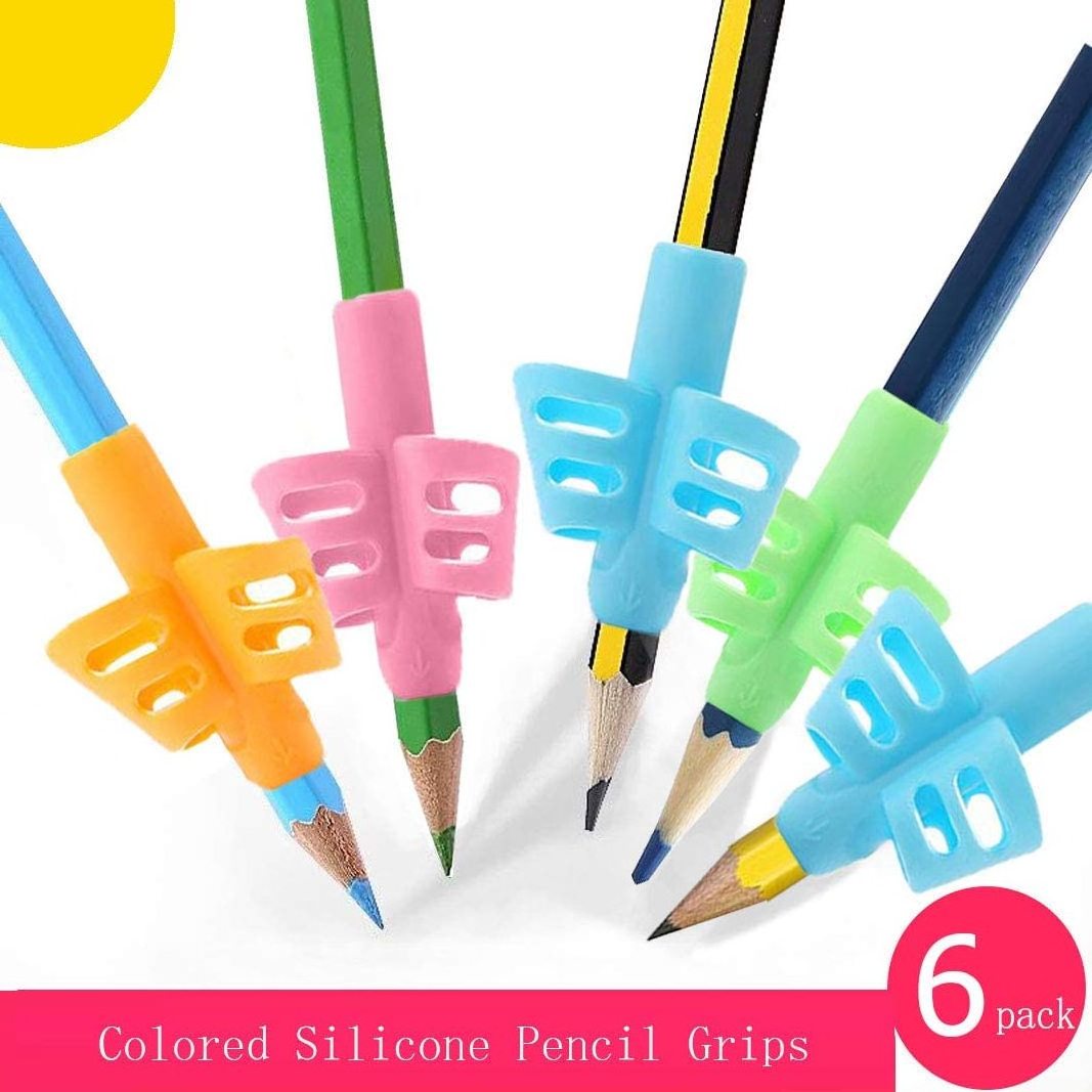 Children's Silicone Pencil Holder with Grip Trainer Pen Grip Aids for Kids Children Comfortable Pen Grip