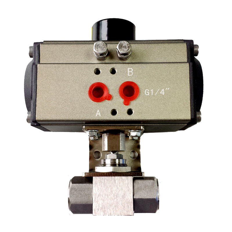 MG-QDQF-B-NPT3/8 Stainless Steel Pneumatic Actuator Control Ball Valve Double Acting Pneumatic Rotary Actuator Ball Valve