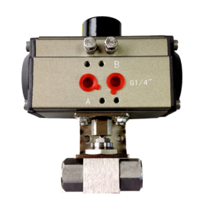 MG-QDQF-B-NPT3/8 Stainless Steel Pneumatic Actuator Control Ball Valve Double Acting Pneumatic Rotary Actuator Ball Valve