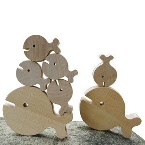 Montessori Baby Educational Toys Animal Shape toy Unfinished Wood Animal Crafts and arts