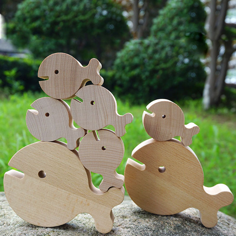 Montessori Baby Educational Toys Animal Shape toy Unfinished Wood Animal Crafts and arts