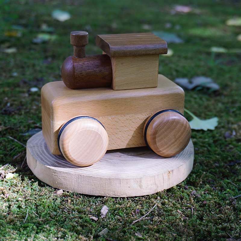 Educational Wood Toy Car For Kids Wooden Music Box Train