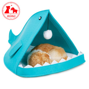 Creative Shark Nest Breathable Cat Bed Felt Pet Nest Funny Kitten Puppy Cave Bed