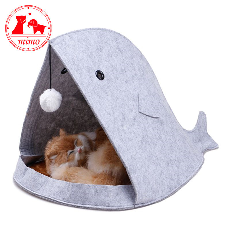 Creative Shark Nest Breathable Cat Bed Felt Pet Nest Funny Kitten Puppy Cave Bed