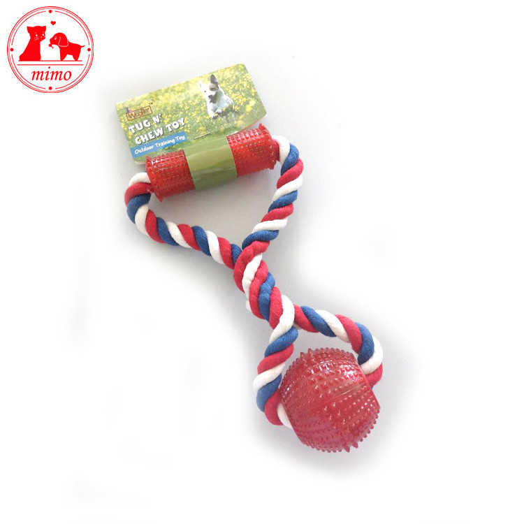 Interactive Pet Supply Dog TPR Toys Dogs Chew Teeth Cleaning Outdoor Training Fun Playing Rope Ball Toy For Large Small Dog Cat