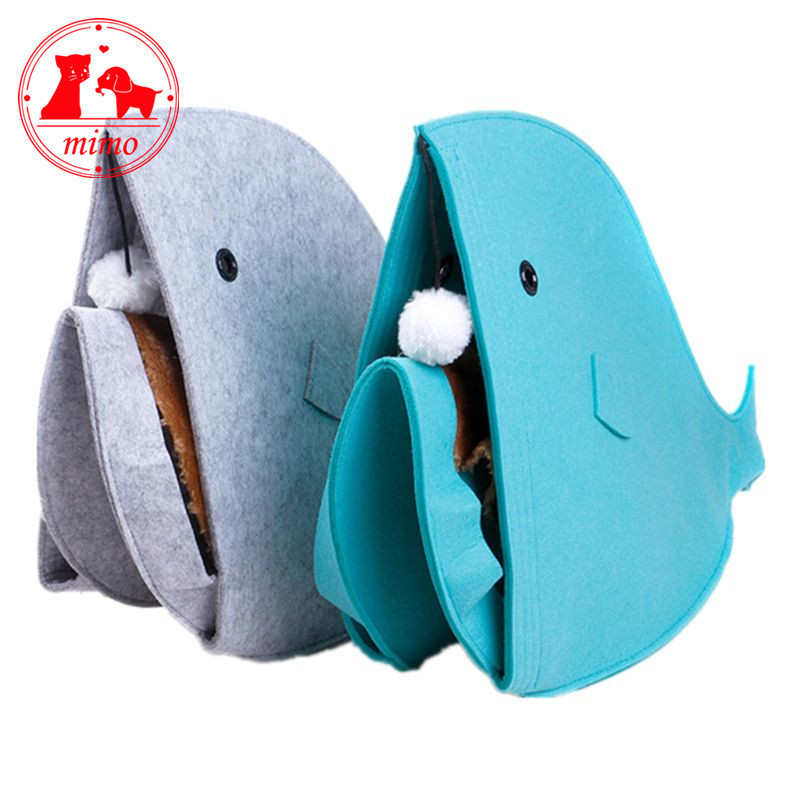 Creative Shark Nest Breathable Cat Bed Felt Pet Nest Funny Kitten Puppy Cave Bed