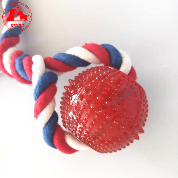 Interactive Pet Supply Dog TPR Toys Dogs Chew Teeth Cleaning Outdoor Training Fun Playing Rope Ball Toy For Large Small Dog Cat