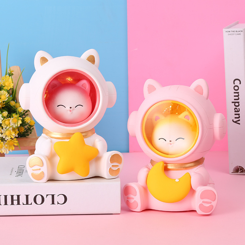 Creative Ins Cute Cat Music Box with LED Light Wedding Present Valentine's Gift Piggy Bank Coin Savings Counter Money Jar